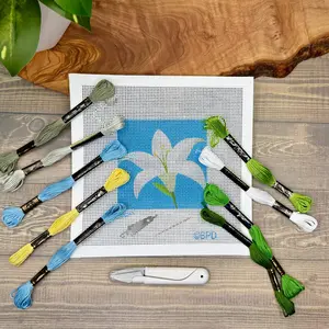 Pure White Lily Needlepoint Kit