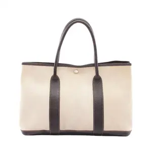 Pre-owned HERMÈS Canvas Tote Bags Hermes Garden Party PM Toile H Buffalo Tote Bag