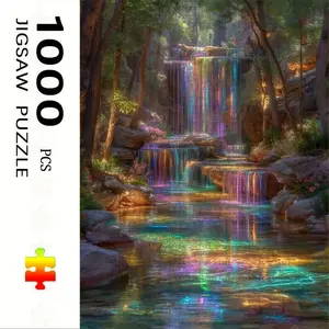1000 Piece Forest River Theme Puzzle, Jigsaw Puzzles, Large Adult Family Interactive Toy, DIY Home Decor Brain Challenge, Holiday Scene, Perfect Gift