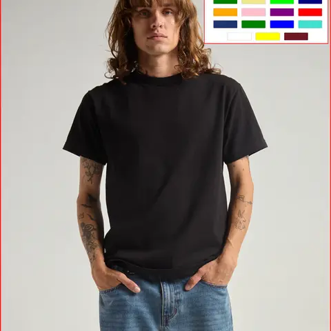 Shaka Wear SHASS Men's 6 oz. Heavyweight 18 Singles Yarn Soft-Spun Cotton Fabric Top - Crew Neck, Short Sleeves, Classic Fitted Male Clothing, Easy-to-Style Plain Casual Active Men's T-Shirt