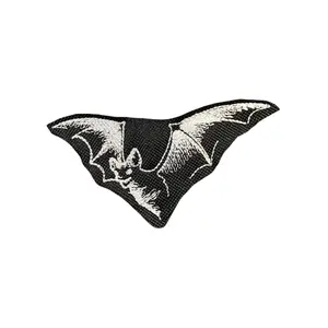 Gothic Bat Embroidered Patch Iron-On Sew-On Halloween Accessory 3.86" x 2.09" Unique Handmade Design Various Colors