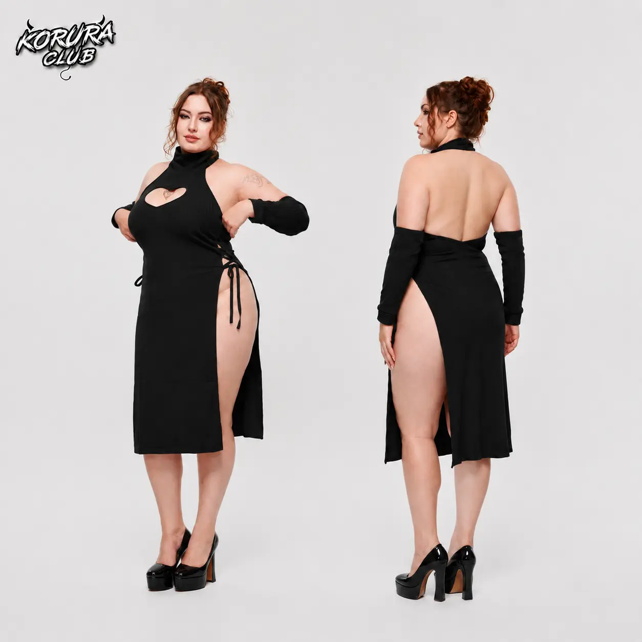KORURACLUB Women's Cute Elegant Comfortable Cheongsam Lingerie Dress - Sexy Backless Qipao Costume, Oriental Party Roleplay Outfit with Accessories, Style, Costumes, Elegance, Cutout, Traditional