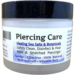 Piercing Care - Healing Sea Salt & Botanical Aftercare - Safely Clean & Heal New & Stretched Piercings - 1 (3 Ounce)