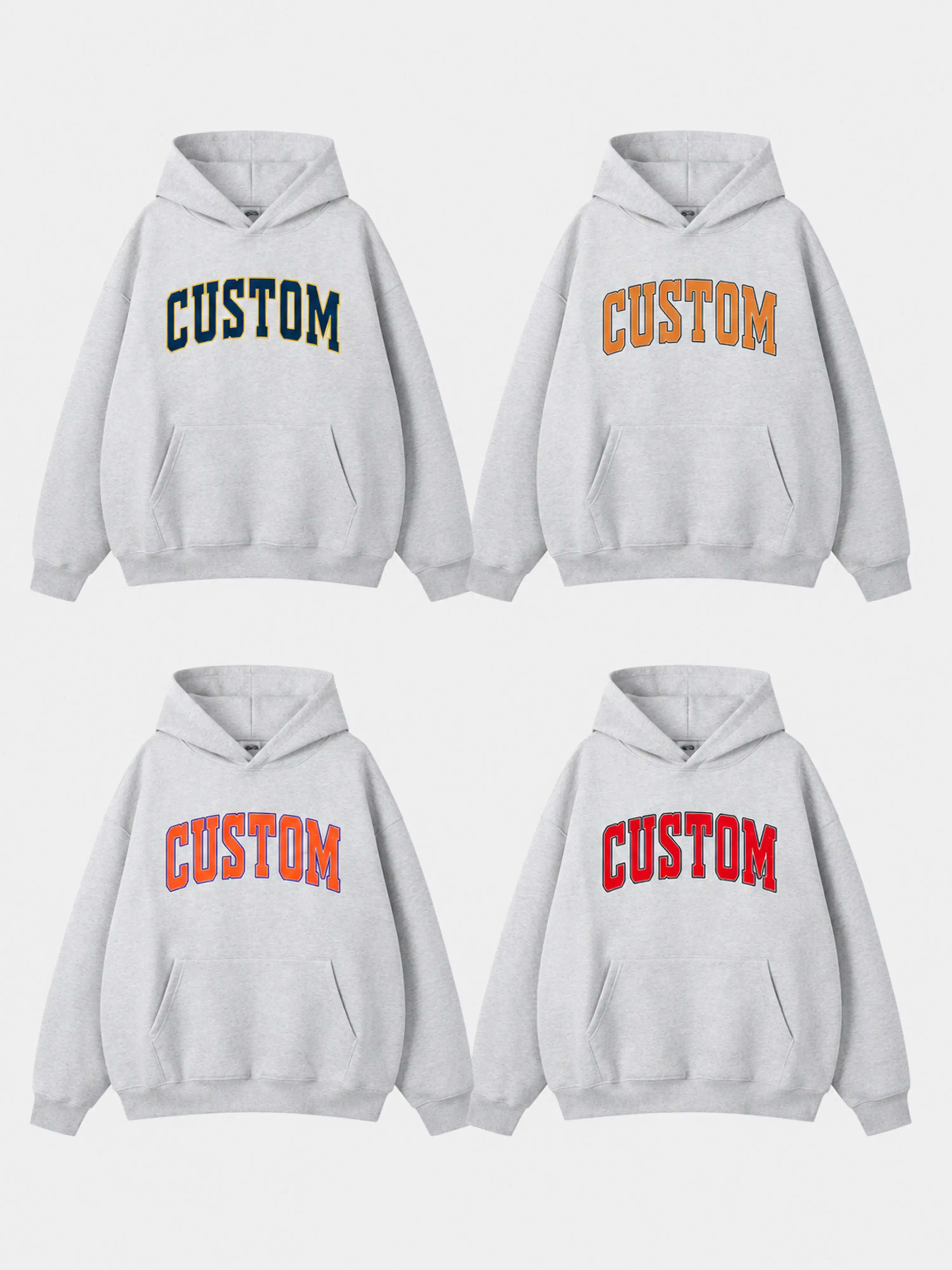 All Team Distressed Varsity College Hoodie – Ash Grey, Custom Your Team, Game Day Outfit, Perfect for Casual Wear, Menswear & Womenswear