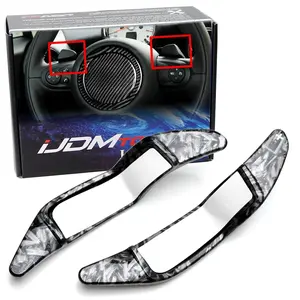 iJDMTOY Forged Caron Fiber Pattern Style Larger Paddle Shifter Extensions For Mini Cooper 2007-14 R55 R56 R57 R58 R59 R60 R61
