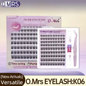 O.MRS K06 False Eyelash Kit – All-in-1 Cluster Lashes, 7-Day Wear, Natural Look, Soft & Lightweight, Bond & Seal Included, Easy Apply