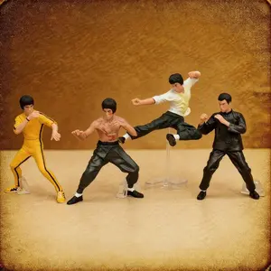 4pcs Kung Fu Boy Action Figures Joint Detachable Model Decoration Doll Toy, Collectible Role Play Anime Gift for Festivals