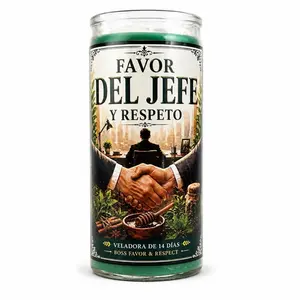 Boss Favor & Respect Candle – Favor del Jefe y Respeto, Prepared with Herbs, Oils & Essentials, 14-Day Candle