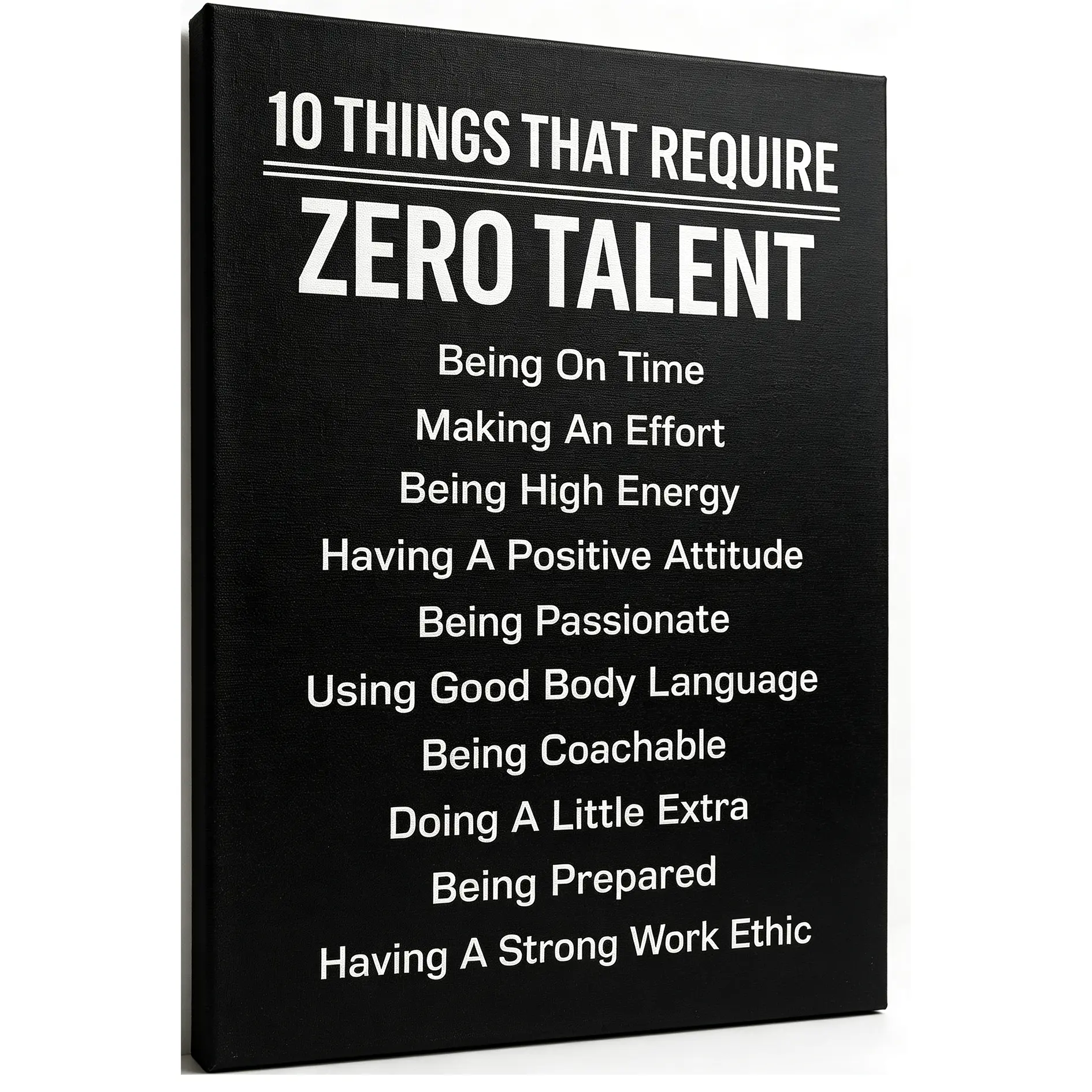 10 Things That Require Zero Talent Wall Art, Motivational Print, 8x12 | Inspirational leadership quote poster for office,gym,classroom,team building Unframed decor Gift for boss,coaches