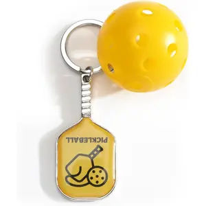 Pickleball Keychain,Pickleball Accessory with 3D Ball,Sport Gift for Women Men Players Friends Birthday Christmas