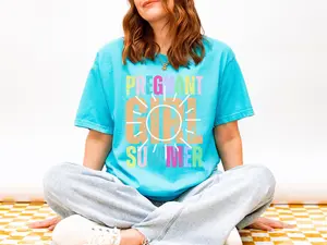 Comfort Colors® Pregnant Girl Summer Shirt Beach Pregnancy Announcement Tee New Mom Gift Baby Reveal Shirt Mom To Be Tee