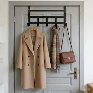 Door Hooks Set with 5 Sets of Hooks, Bathroom Towel Rack, Hat Stand, Dorm Essential, Bath Accessories, Ideal for Home Organization