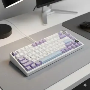 Multi-mode RGB Gaming Keyboard with Customizable Backlight, Hot-Swappable Switches, 4000mAh Battery, Bluetooth 2.4G Wired Connectivity Portable Mechanical Keyboard for PC