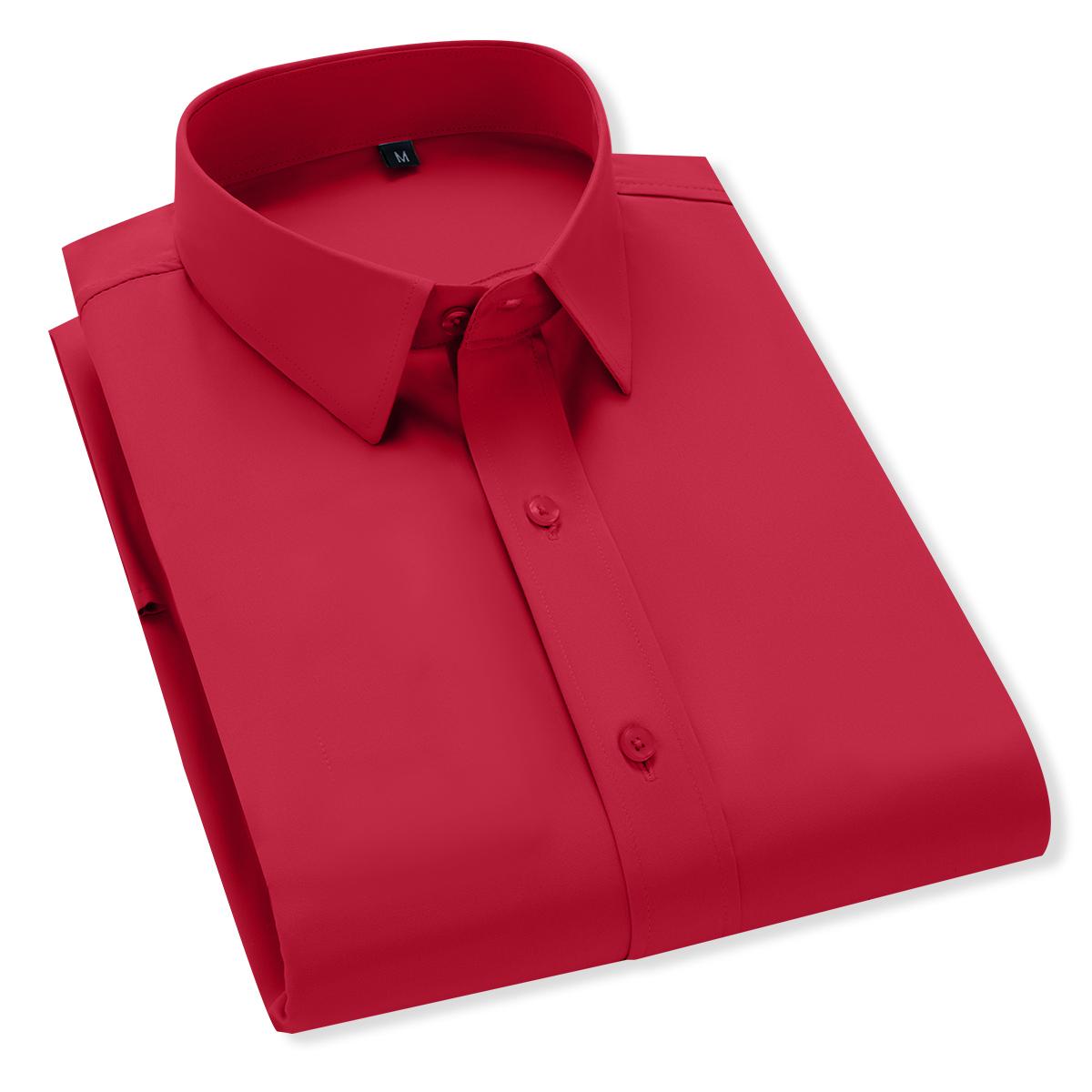 Men's business casual button-up shirt - elegant solid color dress shirt, multi-scene wedding/party/workplace wear, all-season thin anti-wrinkle style