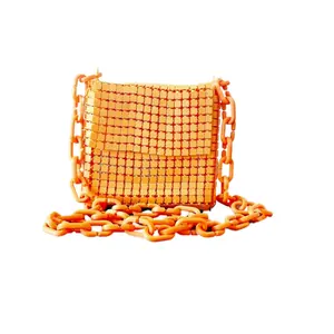 Structured Purse Matte Orange with Textured Effect