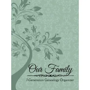 Genealogy Organizer Workbook for Ancestry: 7 Generation Family History Notebook, Charts to fill in, Pedigree Charts, Family Group Sheets, Research Journal and Notes 8.5 x 11 in - Hardcover