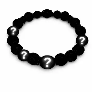 Surprise Mystery Handmade Beaded Bracelet on Stretchy Cord Chain Acrylic Glass Beads Gold Silver Metals Available Adjustable with Charm