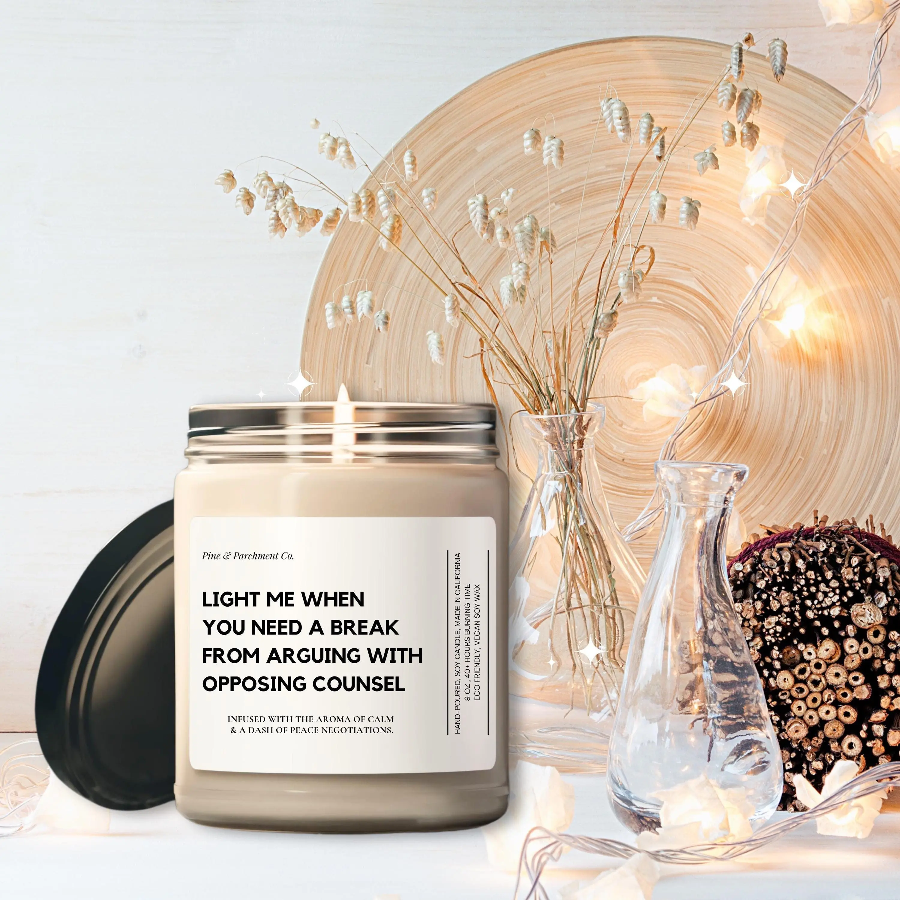 Funny Lawyer Candle Break from Arguing Opposing Counsel Gift for Attorney Prosecutor Sarcastic Humor Christmas Present Smells Like Candle