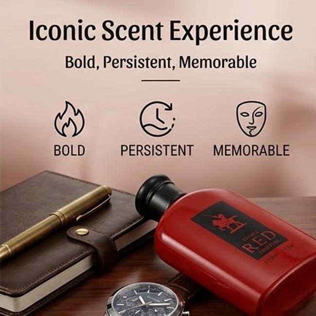 DOUBLE RED ESSENTIAL Men's Perfume 100ml | Long-lasting fragrance that lasts all day | Premium red bottle gift set | Perfect for business, commuting, and dates | Ideal birthday and holiday gift for your boyfriend or husband