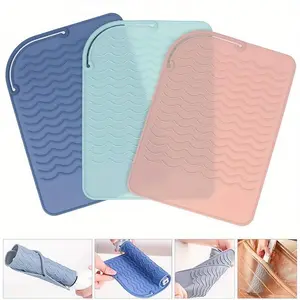 1pcs Silicone Heat Resistant Mat, Portable Carpet Pouch for Hair Straightener, Flat Iron, Curling Iron