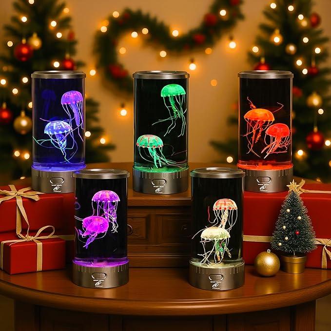 7-Color Setting Jellyfish Tank Lamp Quiet Design Ideal for Home Office & Children's Gift Customizable Ambiance Versatile Functional Decor