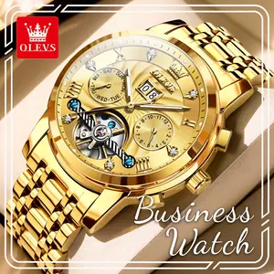 Premium OLEVS 9910 Automatic Mechanical Watch, 41mm Multifunctional Dial, Luminous Waterproof Business Wristwatch, Perfect Gift for Men
