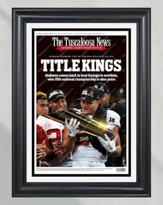 2018 Alabama Crimson Tide NCAA National Champions Unframed Poster - Tua Tagovailoa Era Front Page Newspaper Print - Roll Tide Football Wall Decor