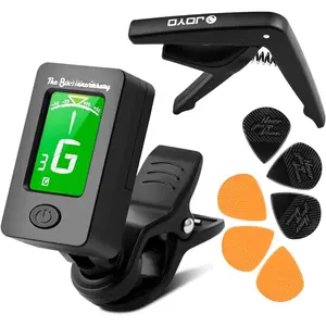 Guitar Tuner Clip Guitar Capo with 6 count Picks Guitar Accessories Digital  Tuner for Electric Guitar, Bass, Acoustic, Ukulele, Violin