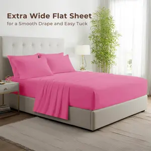 SASTTIE Cooling Sheet & Pillowcase Sets - 4 PC Iconic Collection Bedding -Rayon Derived from Bamboo,Deep Pocket Up to 14" Hotel Luxury, Extra Soft, Cooling Bed Sheets - Wrinkle, Fade, Stain Resistant Suitable for Room Decor