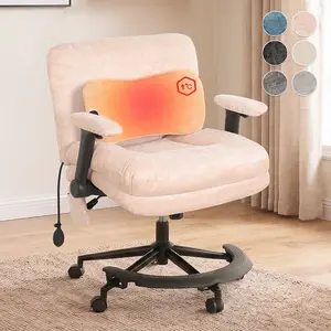 Adjustable-Height Square Chair - Free Ottoman Included - Backrest with Air Cushion for Adjustable Height - Armrests Can Be Adjusted Up, Down, Left and Right - Thick and Comfortable Seat Cushion - Confident Choice of Heated / Non-Heated Lumbar Support summ