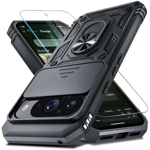 Heavy Duty Case for Pixel 10 & 10 Pro with Ring Stand, Lens Cover & Screen Protector