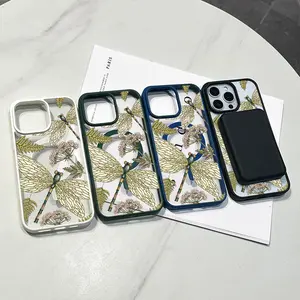 Chic Magnetic Case for iPhone 17 Pro Max 17 Air 17Pro 16 15 14 13 12 11 Pro Max Classical bouquet dragonfly MagSafe Ready, Anti-Slip, Ultra Thin |   Aesthetic Touch for Daily Use Cellphone Protection