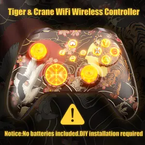 Tiger & Crane Multi-Platform WiFi Wireless Controller for Xbox One/Series X|S, Switch, Windows 10/11,Hall Effect Triggers, Turbo & Macro Programmable Gamepad with RGB Battery Indicator, 3-Way Connectivity