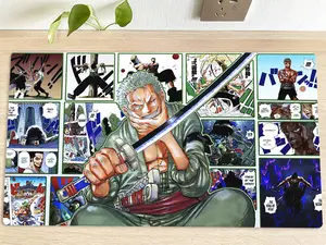 Onne Piiece Zoro Playmat and Mouse Pad TCG Anime Mousepad, Trading Card Game Accessories, Gifts for Gamers