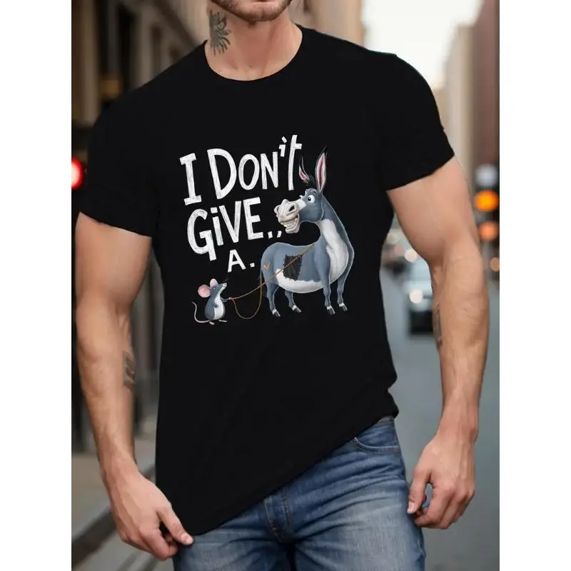 "I Don't Give A" Donkey & Mouse Graphic T-Shirt