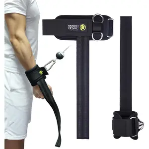 Double D-Ring Weight Lifting Wrist Cuffs; Non-Slip Padded Support for Deadlifts, Bodybuilding, Strength  &  Machine Workouts