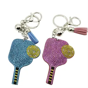 Sparkle Pickleball Keychain - Elegant Design with Colorful Accents, Perfect for Pickleball Enthusiasts