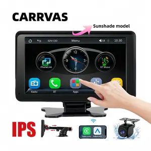 CARRVAS 7 Inch Portable Car MP5 Player with Bluetooth & Rear View Camera Adjustable Multifunctional Screen for Carplay Android Car Electronics Accessories