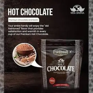 Vida Divina Hot Chocolate Premium Flavored Drink Infused with Reishi 320mg Non-Dairy Creamer 15 Sachets 32g per Serving Old Fashioned Flavor