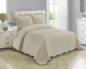 Luxury Oversized Coverlet Embossed Bedspread Set Solid