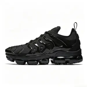 All Black Air Cushion Running Shoes for Men Women, Breathable Athletic Sneakers, Shock Absorption Casual Sports Shoes for Workout Gym Walking