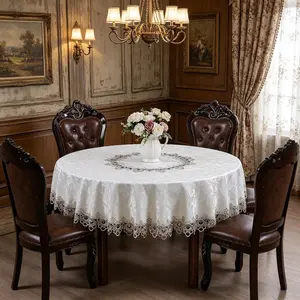1pc luxury jacquard two-color embroidered lace tablecloth, heat-resistant and wear-resistant, oil-proof and stain-proof, suitable for Mother's Day, Father's Day, and various other holidays, suitable for multiple occasions, available in various sizes