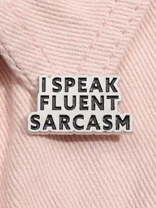 I Speak Fluent Sarcasm Enamel Pin Vintage Funny Satirical Quote Alloy Brooch Clip Lapel Backpack Badge Fashion Jewelry Accessories Gift for Friends, Enamel Lapel Pins