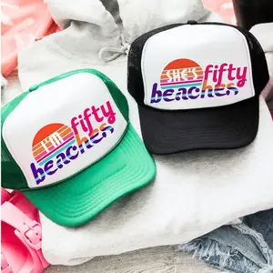 50th Birthday Hats, 50th Birthday Gifts For Women, Girls Trip Trucker Hat, 50th Beach Birthday Party Favors For Guests, Fifty is a Beach