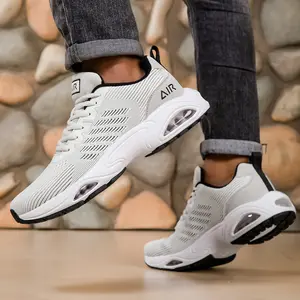 Mens Casual Running Gym Shoes Lightweight Shock Absorbent Breathable Non Slip Trainers with Air Cushion Technology