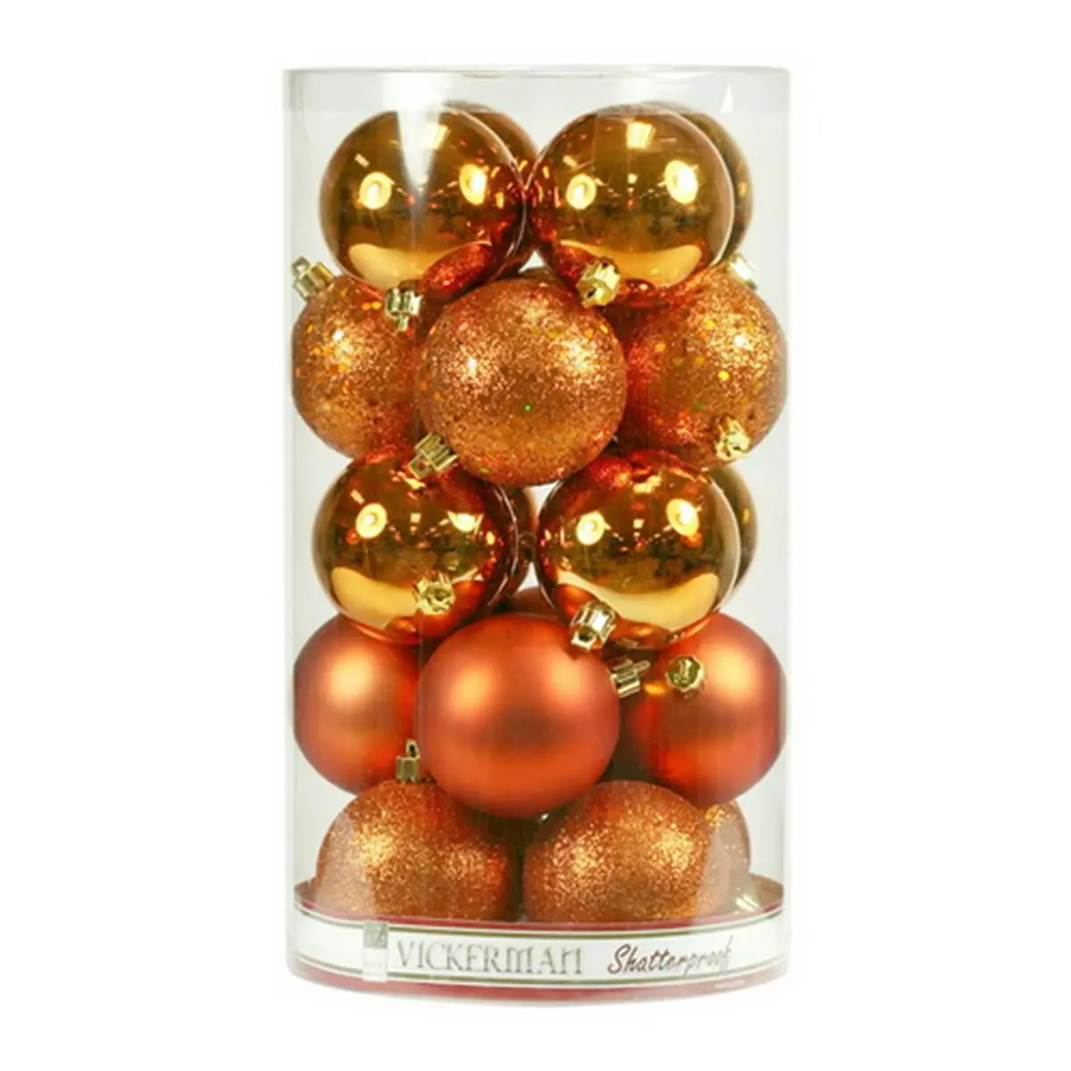 212 MAIN Burnish Orange 3-in Plastic Home Decor Ornament - 4 Finishes, 16-Box Pack, Shatterproof Holiday Decorations for Casual Festive & Christmas Use