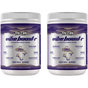 Tin-Can Vibeboost-r Mushroom Energy Blend with Dragon Fruit & Spirulina for Natural Energy Boost for Professionals & Fitness Buffs