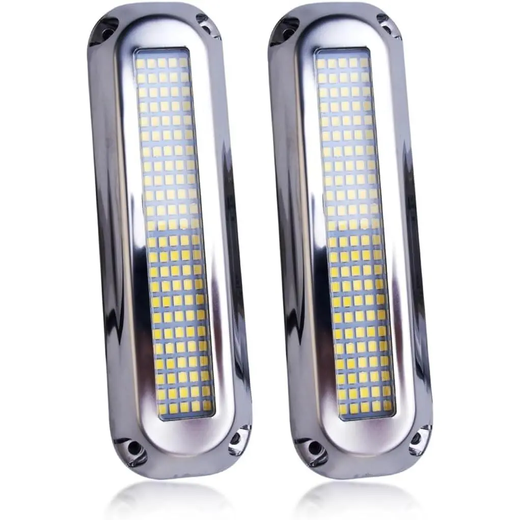 120LED Underwater Marine Boat LED Lights, IP68 Waterproof Surface Mount for Night Fishing, Cruise Ships, Yachts, Sailboat, Pontoon Transom