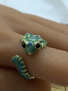 1pc Vintage 3D Lizard/Gecko Adjustable Open Ring, Cute Animal Punk Style Suitable for Daily Wear, Party, Halloween, Christmas Gifts, Statement Rings
