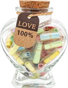 Capsule Letters Message in a Bottle - Valentines Day Gifts for Boyfriend Girlfriend - Love Letter for For Couples Men Women (Mixed Color 45pcs)